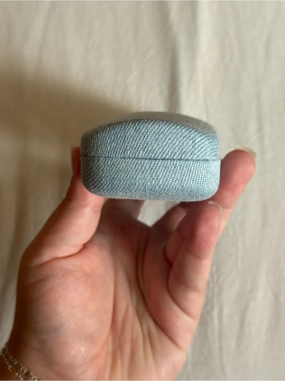 Guess Light Blue Denim Eyewear Case with Red Logo